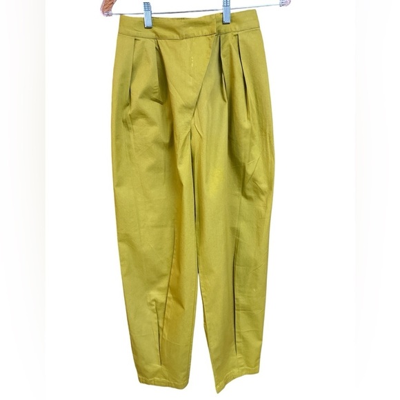 Signed Blake The Drop Golden Asymmetrical Waistband Pleated Baggy Boho Pants XS